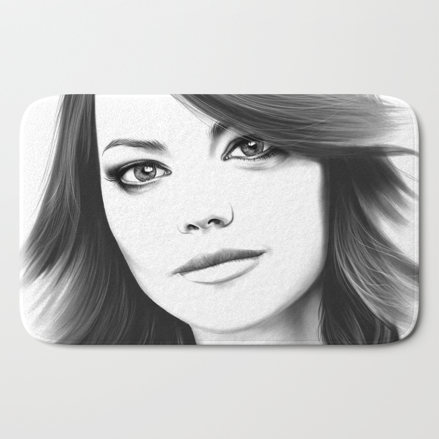 Emma Stone Minimalist Digital Portrait Bath Mat By Thubakabra Society6 Orders placed by friday, 12/20 will be delivered by tuesday, 12/24 in time for printing :) custom minimalist illustration by t. society6