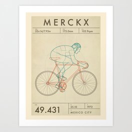 Vintage bicycle poster-Eddy Merckx. Art Print