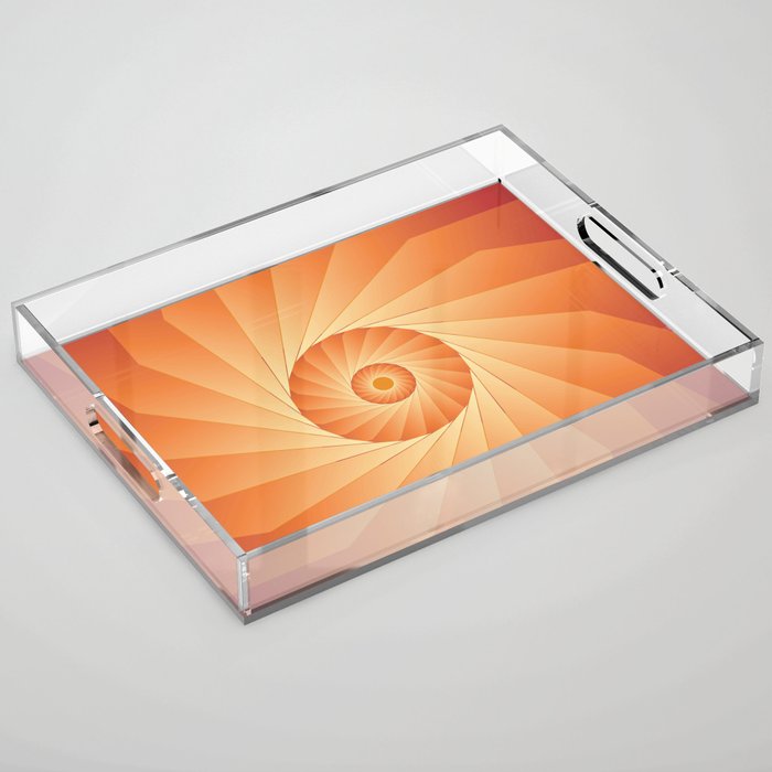 ORANGE AND RED TURBINE. Acrylic Tray