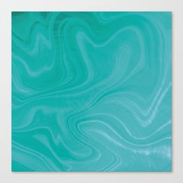 Aqua Swirl Marble Canvas Print