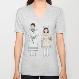 First Communion Girls (Color) V Neck T Shirt
