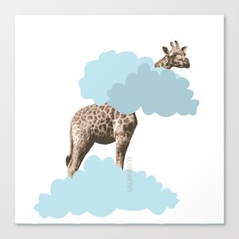 Giraff in the clouds . Joy in the clouds collection Canvas Print