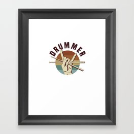 Drummer Grandpa Drumming Percussionist Musician Drumstick Framed Art Print