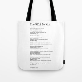 The Will To Win - Berton Braley Poem - Literature - Typewriter Print Tote Bag