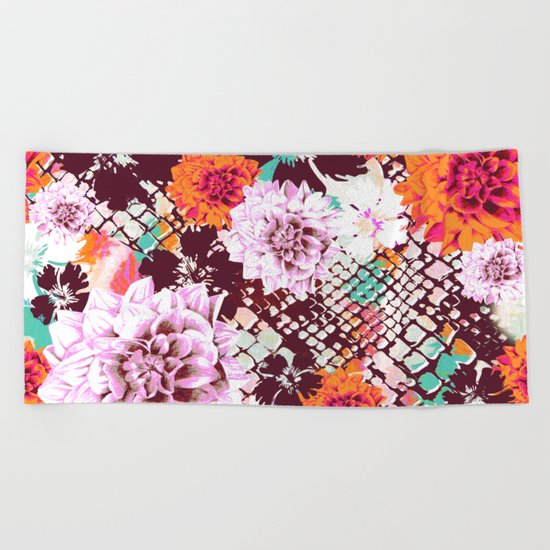 Croc Floral Beach Towel