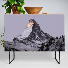Zermatt, Switzerland Artwork Credenza | Cliff, Switzerland, Matterhorn, Graphicdesign, European, Skifield, Mountain, Alps, Europe, Swiss 