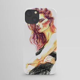 Fashion - Girl in a Black Dress iPhone Case