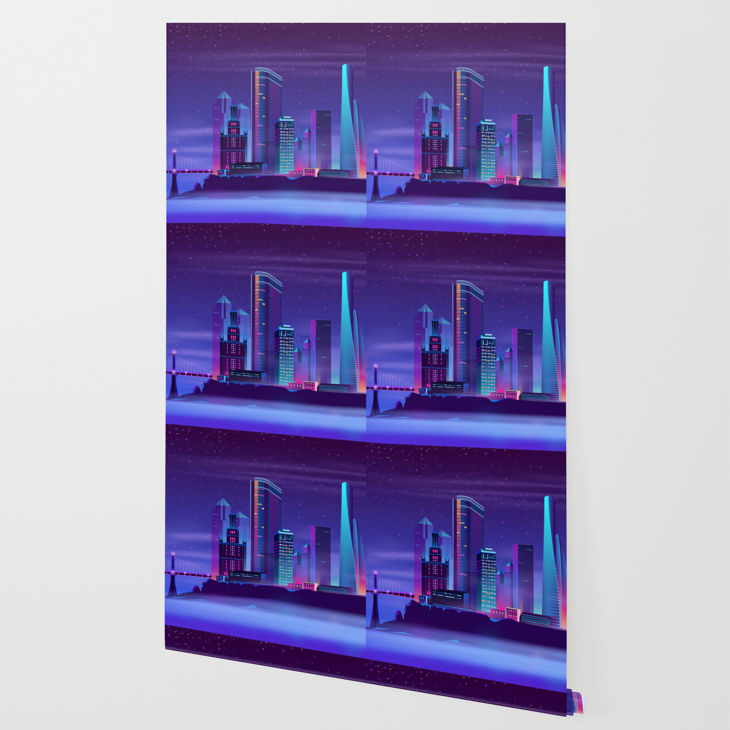 Synthwave Neon City 4 Wallpaper By Alexair Society6