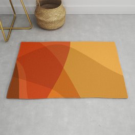 Abstract Shapes in Warm Yellow and Orange Area & Throw Rug
