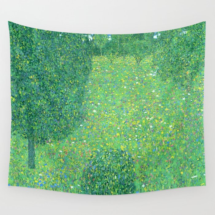 Gustav Klimt "Landscape Garden (Meadow in Flower)" Wall Tapestry