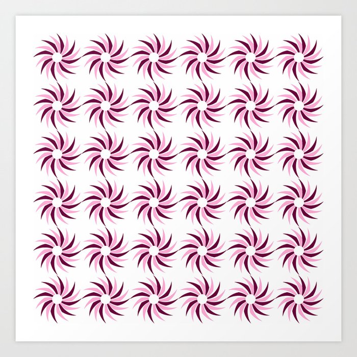 geometric flower 41 pink Art Print