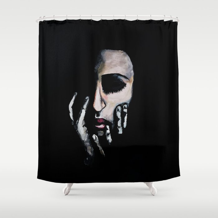 Face in the dark Shower Curtain