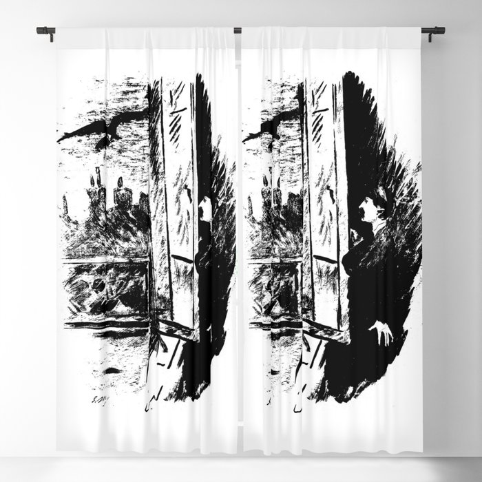 Edouard Manet - The raven by Poe 2 Blackout Curtain