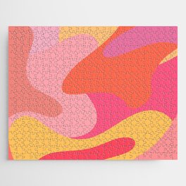 Rainbow Paint Splashes - orange red yellow pink Jigsaw Puzzle
