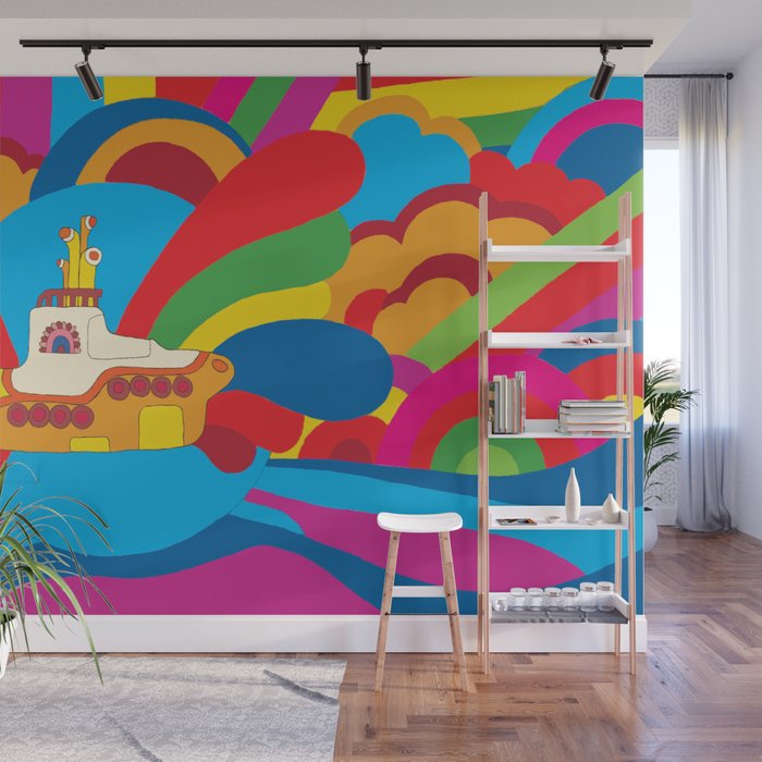 PRINTED WALL ART THE BEATLES YELLOW SUBMARINE WALL GRAPHIC STICKER DECAL 