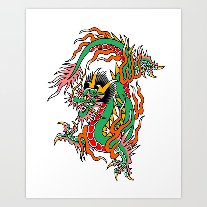 Dragon tattoo design  Art Print