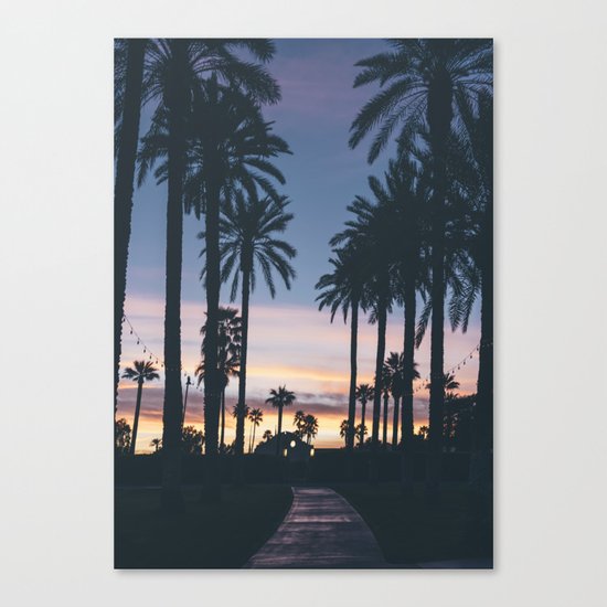 Sunset in the City (Hawaii Tropical Palm Trees) Canvas Print
