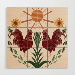 Folk art rooster  Wood Wall Art