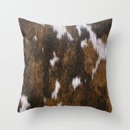 Rustic Cowhide Spots Throw Pillow