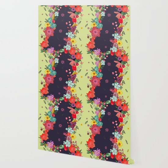 Colorful Happy Small Spring Flowers Trendy Cute Pattern Wallpaper