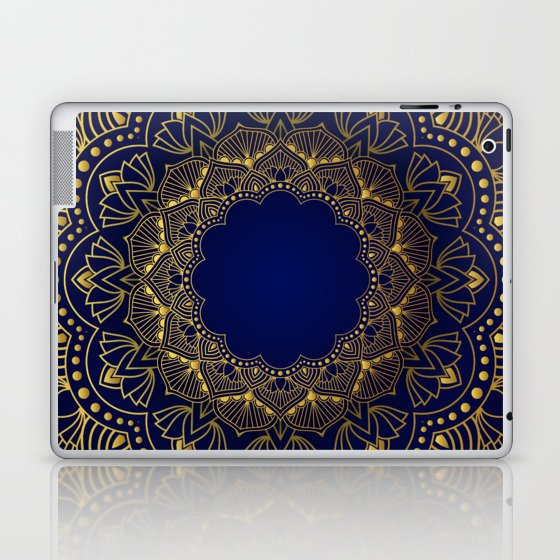 Yellow & Blue Color Mandala Art Design Laptop & iPad Skin
