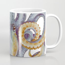 Octopus Tentacles Steel Blue Watercolor Art Mug
