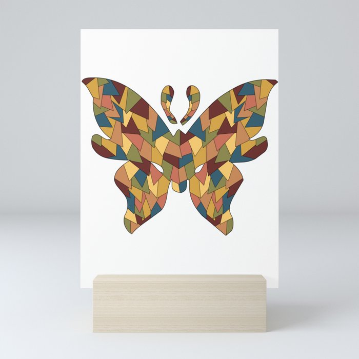Ocher colours butterfly Mini Art Print