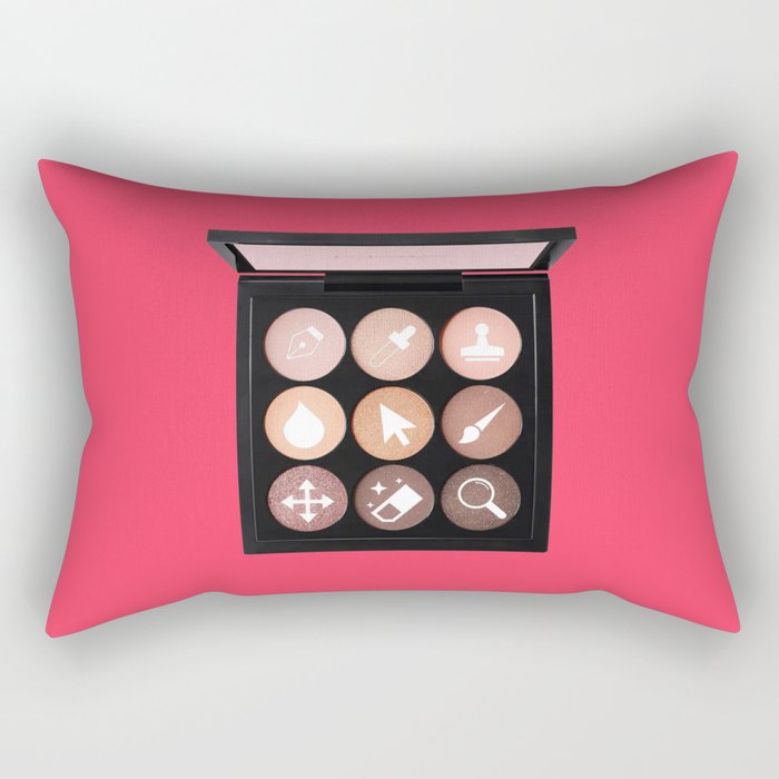 modern makeup red Rectangular Pillow