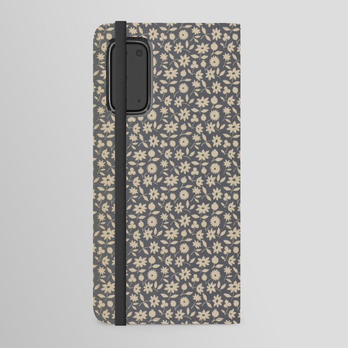 Grey Floral Android Wallet Case