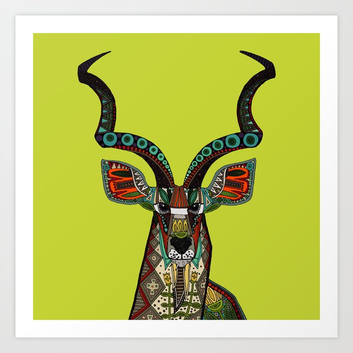 antelope chartreuse Art Print