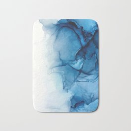 Blue Tides - Alcohol Ink Painting Bath Mat
