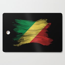 Republic of the Congo flag brush stroke, national flag Cutting Board