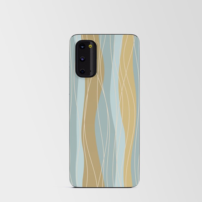 Abstract Stripes and Lines in Aqua and Golden Yellow Android Card Case