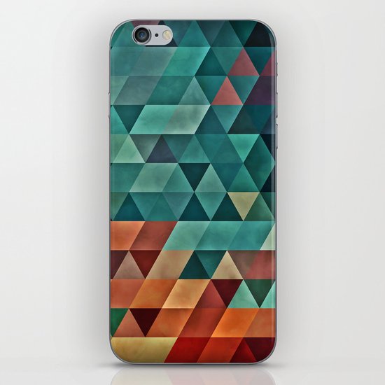 Teal/Orange Triangles iPhone Skin