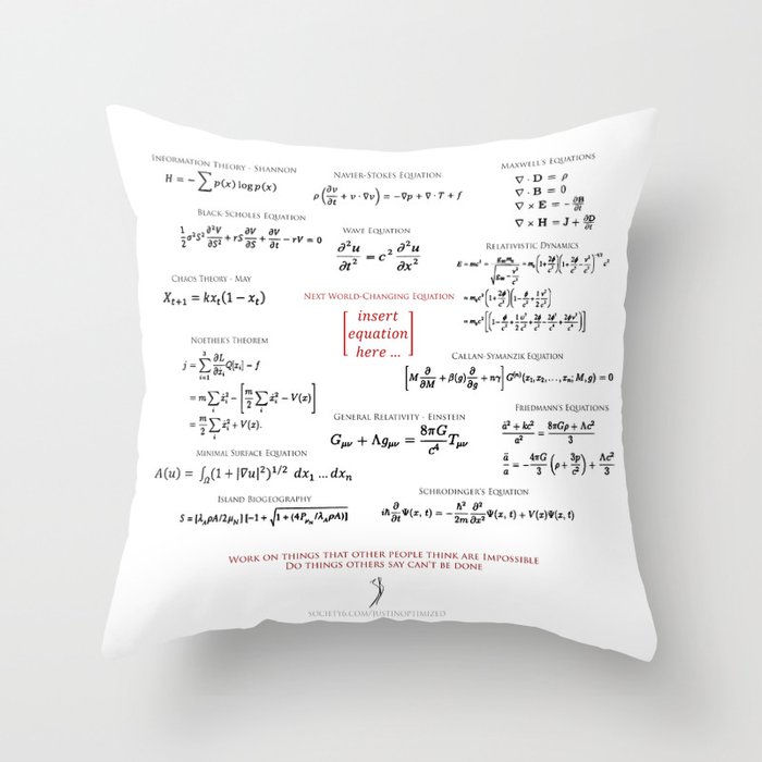 High Math Inspiration 01 Red Black Throw Pillow By Justinoptimized Society6