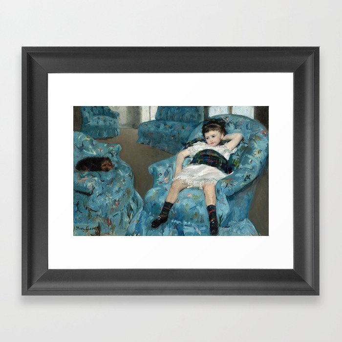 Mary Cassatt Little Girl in a Blue Armchair Framed Art Print