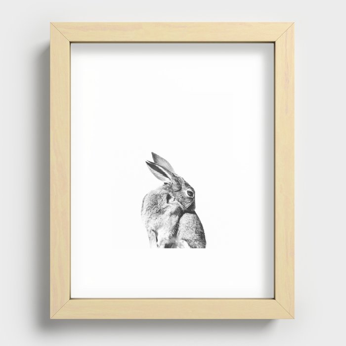 Scandinavian Rabbit/Bunny Nursery Art Recessed Framed Print