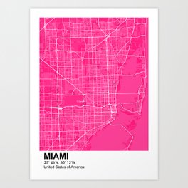 miami city map color Art Print