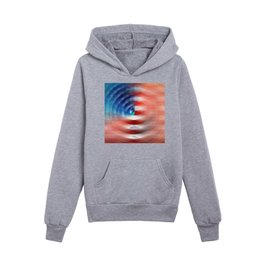 Red White And Blue Hues - Americana US Flag Art Kids Pullover Hoodies