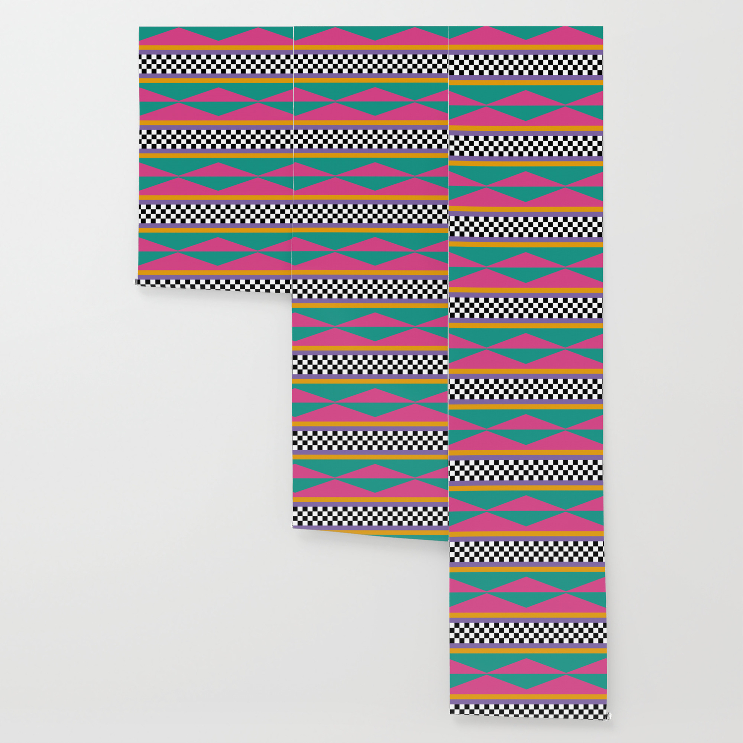 Checkered Pattern Grid Vintage 80s Retro 90s Wallpaper By