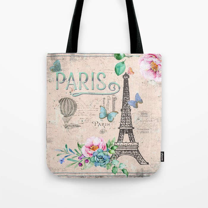 Paris My Love France Nostalgy Pink French Vintage Tote Bag By Paris My Love France Nostalgy Pink French Vintage Tote Bag