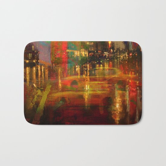 The yellow city of taxis Bath Mat