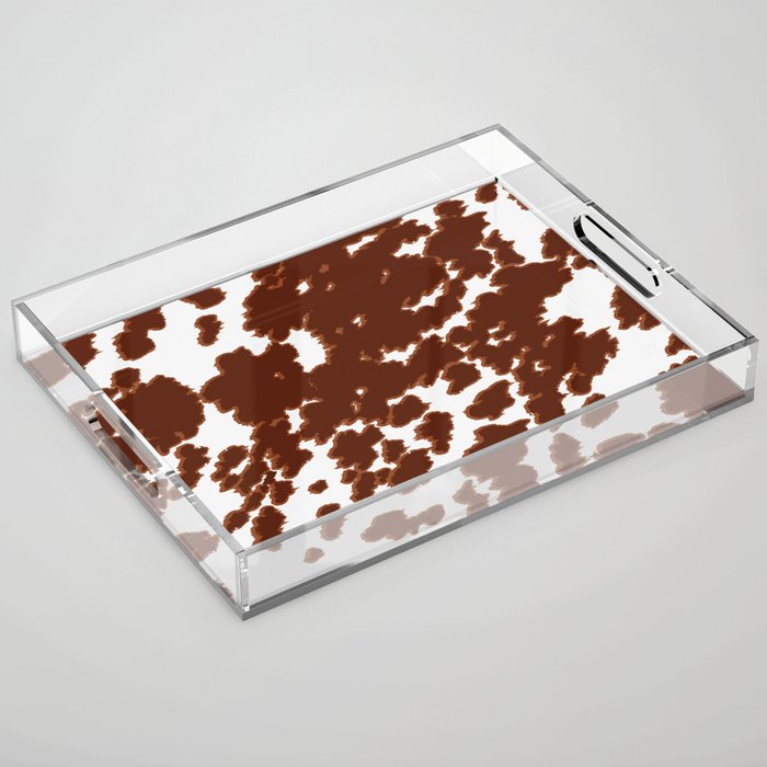 Brown Longhorn Cow Hide Design  Acrylic Tray