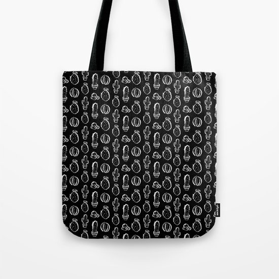 Cactus everywhere black version Tote Bag
