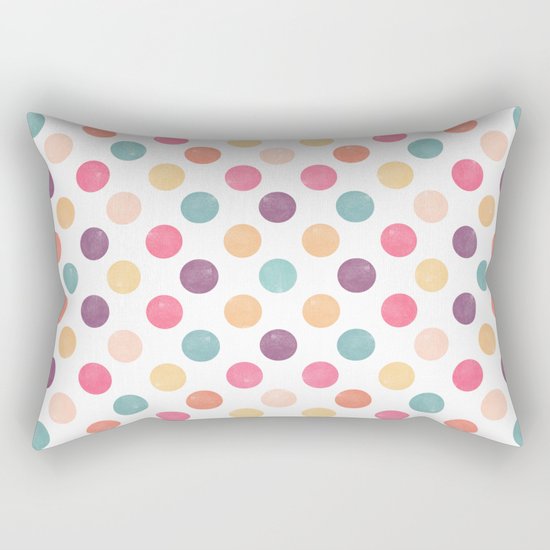 Watercolor Dots Pattern Rectangular Pillow