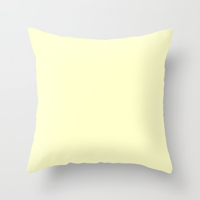 Solid Pale Yellow Cream Color Throw Pillow