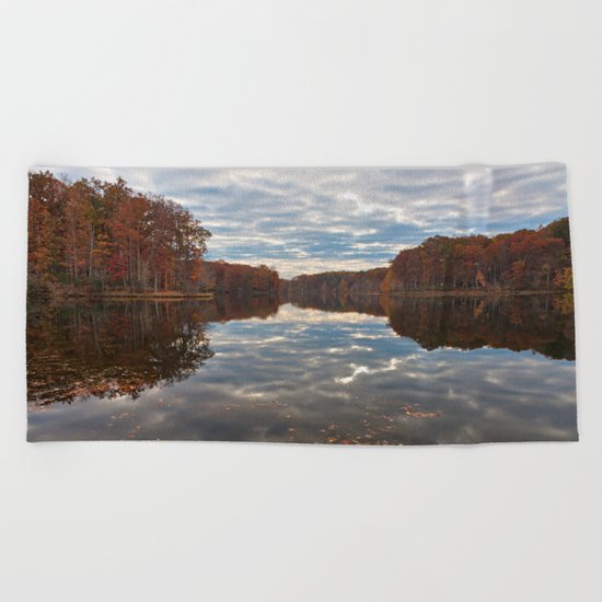 Seneca Fall Reflections Beach Towel