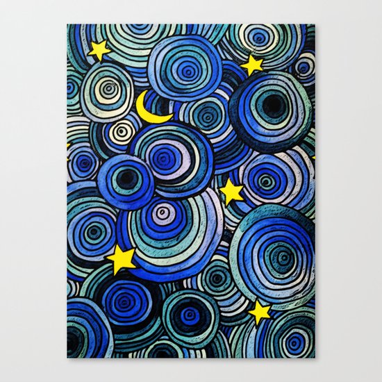 Watery Night Canvas Print