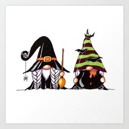 Cute Halloween Gnomes Art Print