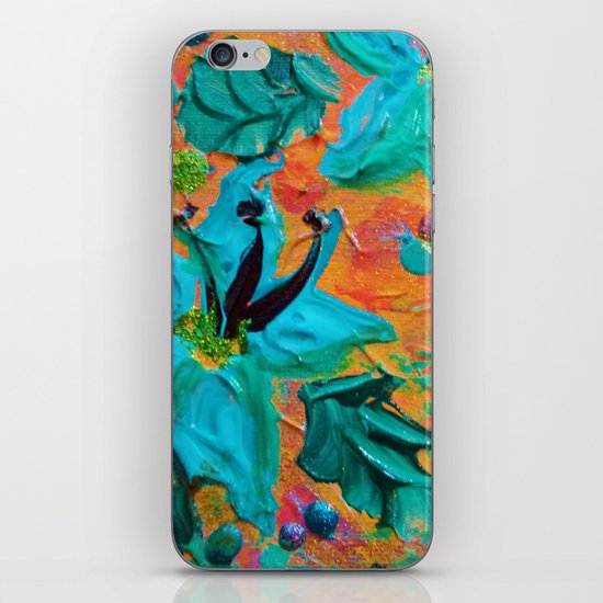 BLOOMING BEAUTIFUL 2 - Modern Abstract Acrylic Tropical Floral Painting, Home Decor Gift for Her iPhone & iPod Skin